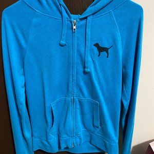blue hoodie